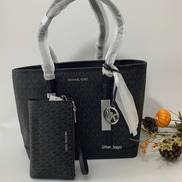 Michael Kors Handbags - Michael Kors JST Small Top Zip Tote and Wallet